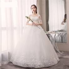 Wedding Dress 2021 New Half Sleeve Lace Up Ball Gown Princess Luxury Appliques Wedding Dresses Vestido De Noiva F 2024 - buy cheap