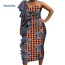 Novo vestidos de estampa de cera africana bazin ricos, vestidos de retalhos para mulheres, vestidos estampados estilo africano wy4386, 2020 2024 - compre barato