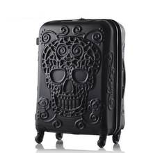 19,24,28 Inch Skull Luggage Famous Brand Travel Suitcase Original 3d Trunk Travel Luggage Cool Skull Luggage Suitcase 2024 - buy cheap