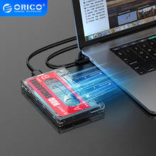 ORICO 2580U3 2.5" HDD Case USB 3.0 to SATA External Hard Drive Enclosure Retro Cassette Tape Design Transparent SSD Case HDD Box 2024 - buy cheap