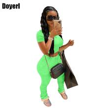 Fashion Joggers Women Set Summer 2 Piece Tracksuit Sets For Women Outfits Two Piece Set Top And Stacked Leggings Pants Set 2024 - buy cheap