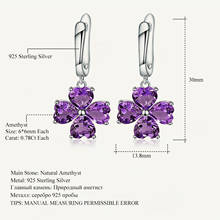 Gem's Ballet Women's Clover Drop Earrings Fine Jewelry 925 Sterling Silver Earrings 3.13Ct Natural Amethyst Gemstone 2024 - buy cheap