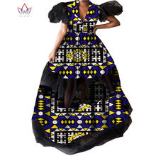 African Print Dresses Bazin Riche Big Pleated Print Wax Long Dresses for Women Plus Size 6XL Africa Clothing for Party WY8433 2024 - buy cheap