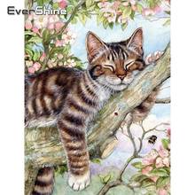 Evershine 5D DIY Diamond Painting Cat Cross Stitch Animal Embroidery Complete Kit Picture Of Rhinestones Mosaic Decoration Home 2024 - buy cheap