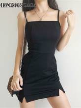 2020 Summer New Fashion Sexy Girl Female Women Bodycon Mini Camis Dress Black Bifurcation Dresses LZIW 2024 - buy cheap