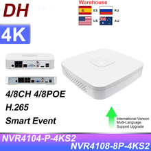 Dahua nvr 4ch 8ch NVR4104-P-4KS2 NVR4108-8P-4KS2 poe h.265 cctv sistema de vigilância segurança gravador vídeo rede app inteligente 2024 - compre barato