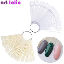 50pcs Oval False Display Nail Art Fan Wheel Practice Board Tip Sticks for Dipping Powder Colors UV Gel Nail Polish Chart 2024 - buy cheap