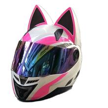 Free Shipping ECE Approved Full Face Motorcycle Helmets Single Visor Racing Helmet Lovely Cat Off Road Helmet 2024 - buy cheap
