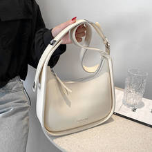 Summer Half Moon Crossbody Shoulder Bags For Women 2022 Trends Adjustable Wide Strap Design Fashion Ladies Handbags Beige Green 2024 - buy cheap