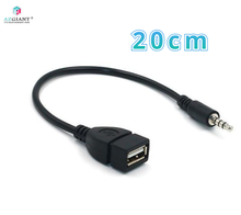 20cm Car mp3 adapter cable USB female to 3.5MM U disk connection 12V car CD machine aux car audio cable 2024 - buy cheap