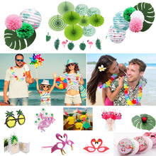 Havaí festa luau flamingo decoração abacaxi verão festa de aniversário casamento havaiano tropical descartável utensílios de mesa suprimentos 2024 - compre barato