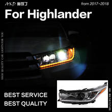 Lâmpada de farol automotiva akd, para toyota highlander 2004-2012, novo, cluger, led, drl, hid, bi xenon, acessórios para automóveis 2024 - compre barato