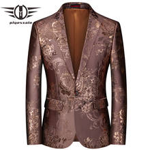 Plyesxale 2022 Mens Floral Printed Blazer Elegant Man Prom Party Terno Masculino Spring Casual Blazer For Men Vintage M-6XL Q998 2024 - buy cheap