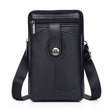 fashion Men Genuine Leather  Belt Hook Fanny Waist Pack  trend Travel High Quality Brand  Crossbody Bags Phone Case wallet 2024 - buy cheap
