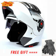 Casco Moto Motorcycle Full Face Safe Helmet Moto Motorbike Double Visor Flip Up Helmets with Inner Sun Visor Helmets Jiekai 105 2024 - buy cheap