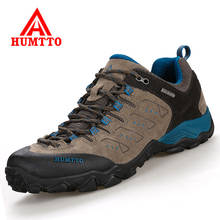 Humtto tênis de caminhada, sapatos masculinos de couro genuíno, tênis para caminhada, montanha, escalada, antiderrapante 2024 - compre barato