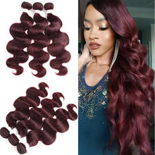 99J/Burgundy Body Wave Human Hair Bundles SOKU Brazilian Non-Remy Human Hair Weave Extension 3PCS/4PCS Bundles Deals 2024 - compre barato