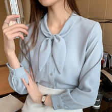 Blouse Women 2022 Long Sleeve Women Shirts Tops Bow Collar Chiffon Blouse Shirt Women Blouses Clothes Blusas Camisas Mujer D391 2024 - buy cheap