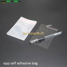 Sacolas opp/poly/celofane transparentes com lacre adesivo, 6x11cm(9 + 2), saco de presente opp com 500 peças 2024 - compre barato