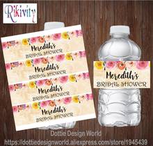 30 Customize Flower Marble Bridal Shower Water Bottle Wine Labels Stickers Candy Bar Wraps Wedding Baby Shower Party Decoration 2024 - buy cheap