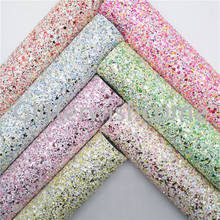 Glitterwishcome 21X29CM A4 Size Mixed Colors Chunky Glitter Leather,Pink Glitter Leather fabric Vinyl for Bows, GM762A 2024 - compre barato