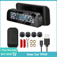 Car TPMS Tire Pressure Sensors Solar Tire Pressure Monitoring System TMPS Temperature Alarm 4 Wheel Tyre External Sensor 2024 - buy cheap