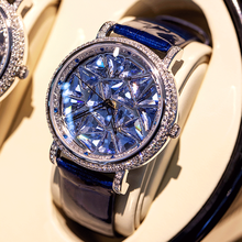 Роскошные женские часы с вращающимся кристаллом Melissa модные часы с кожаным браслетом часы для девочек Подарочная коробка на день рождения 2024 - купить недорого