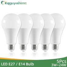 Kaguyahime 5 pces 3w-24w alto brilhante e27 lâmpada led 220v lâmpada led e27 lampada lampara bombilla ampola 6w 9w 12 15w 18w 20w 2024 - compre barato