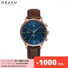 Наручные часы Obaku V196GUVLRN мужские с кварцевым хронографом на кожаном ремешке 2024 - купить недорого