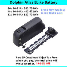 Bateria original para bicicleta elétrica, 52 volts, golfinhos, 52v, 12ah, 14ah, 48v, 13ah, 500w, 750w, íon de lítio, bateria com carregador 2024 - compre barato