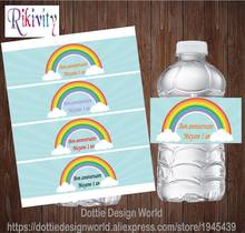 30 Pcs Customize Rainbow Birthday Party Water Bottle Wine Labels WaterProof Candy Bar Wrapper Stickers Anniversary Sweet16 Decor 2024 - buy cheap