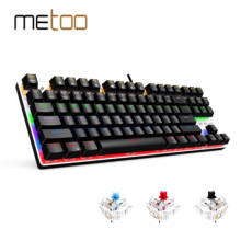 Metoo  Edition Mechanical Keyboard 87 keys Blue Switch Gaming Keyboards for Tablet Desktop  Russian sticker 2024 - buy cheap