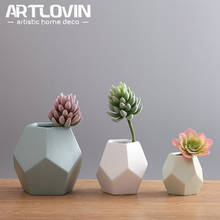 Creative Geometric Figure Modern Ceramic Flower Vase For Homes Weddings Decoration Display Chinese Porcelain Vaso Decorativo 2024 - buy cheap