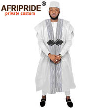 African Clothing for Men Agbada Robe Dashiki Shirt Print Pant Tribal Hat 4 Piece Set for Evening Wedding Suit AFRIPRIDE A2016021 2024 - buy cheap