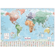 Pegatina de pared con mapa del mundo para decoración del hogar, póster con banderas de países, mapa del mundo grande, 100x70cm, tabla de pared, decoración de habitación 2024 - compra barato
