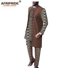 Dashiki-Conjunto de ropa africana para hombre, chaquetas largas, camisas y pantalones estampados, chándal informal, atuendo de cera, Bazin Riche AFRIPRIDE A1916009B 2024 - compra barato
