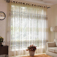 Cortinas tule transparente floral estilo japonês, para sala de estar, cortinas estampadas para crianças, para janela do quarto, cortinas de cozinha 2024 - compre barato