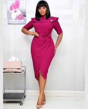 Летние офисные женские элегантные вечерние платья красного размера плюс в винтажном стиле, женские платья средней длины, облегающие платья в африканском стиле 2020 2024 - купить недорого