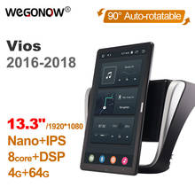 Reproductor Multimedia estilo Tesla PX6 para coche, Radio CON NAVEGADOR GPS, Android 10,0, pantalla IPS, rotación automática de 1920x1080, para Toyota Vios 2016-2018 2024 - compra barato