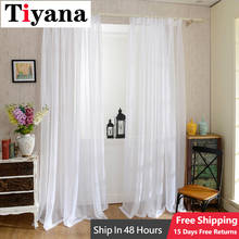 Europe Solid White Yarn Curtain Window Tulle Curtains For Living Room Kitchen Modern Window Treatments Voile Curtains Cortains 4 2024 - buy cheap