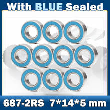 687RS Bearing ( 10 PCS ) 7*14*5 mm ABEC-7 Hobby Electric RC Car Truck 687 RS 2RS Ball Bearings 687-2RS Blue Sealed 2024 - buy cheap
