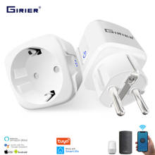 16A EU Smart Wifi Power Plug with Power Monitor Smart Home Wifi Wireless Socket Outlet Works with Alexa Google Home Tuya App 2024 - купить недорого