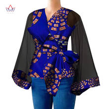 Camisetas y blusas africanas de talla grande para mujer, ropa de trabajo tradicional Dashiki Boutique, trajes femeninos 2021, Bazin Riche WY8877 2024 - compra barato
