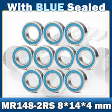 Rodamiento MR148RS (10 piezas), 8x14x4mm, ABEC-7 en miniatura, MR148-2RS, RU, con L-1480DD sellada azul 2024 - compra barato