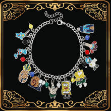 Fashion Cute Bracelet Square Pendant Bracelet Bangle Cartoon Pattern Enamel Bracelet Jewelry For Women Charm Bracelet 2024 - buy cheap