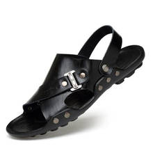 100% Cowhide leather beach shoes men's trend casual men's non-slip sandals men's sandals slippers Superstar Sneakers shoes H337 2024 - buy cheap
