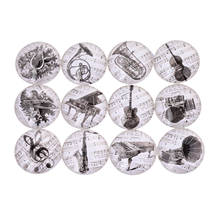 Onwear-instrumento musical vintage para hacer fotos, cabujones redondos de cristal de 12mm, 20mm, 25mm y 30mm, joyería artesanal para pendientes, colgantes 2024 - compra barato