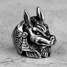 Stainless Steel Men Rings Egyptian Pharaoh Nessus Dog Animal Punk Rock for Male Boyfriend Jewelry Creativity Gift Wholesale 2024 - buy cheap