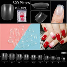 500pcs/pack Short Full Cover Fake Nails Tips Squared Oval Nail Tips Natural/white/transparent False French Nail Art Salon Tips 2024 - buy cheap