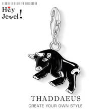 Black Enamel Bullfight Small Charms Bull OX Pendants for Women Men Bracelet Necklace 925 Sterling Silver Diy Gift Wholesale 2024 - buy cheap